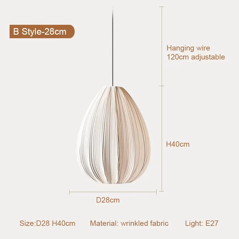 Japanse Wabi Sabi stoffen hanglamp LED beige hanglamp voor woonkamer restaurant vintage stoffen eetkamerverlichting armaturen