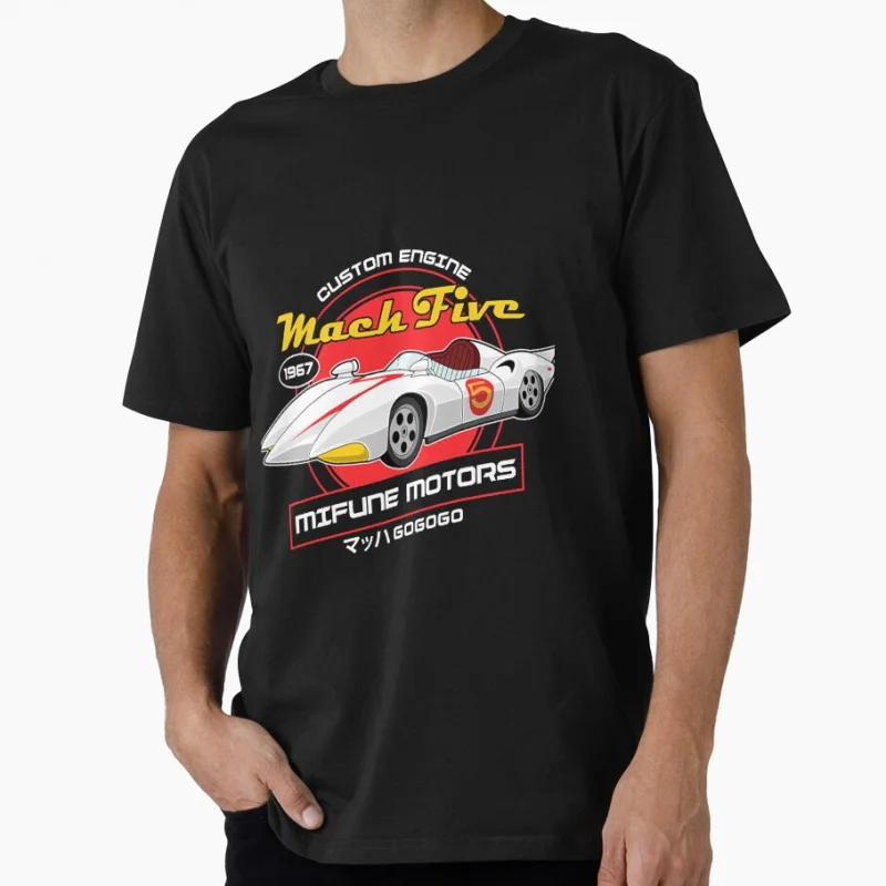 

Mifune Motors Speed Raceer Vintage Anime Gift t shirt for man Mach 5 print Graphic Tee Y2K clothes All size S-6XL Cartoon Tops