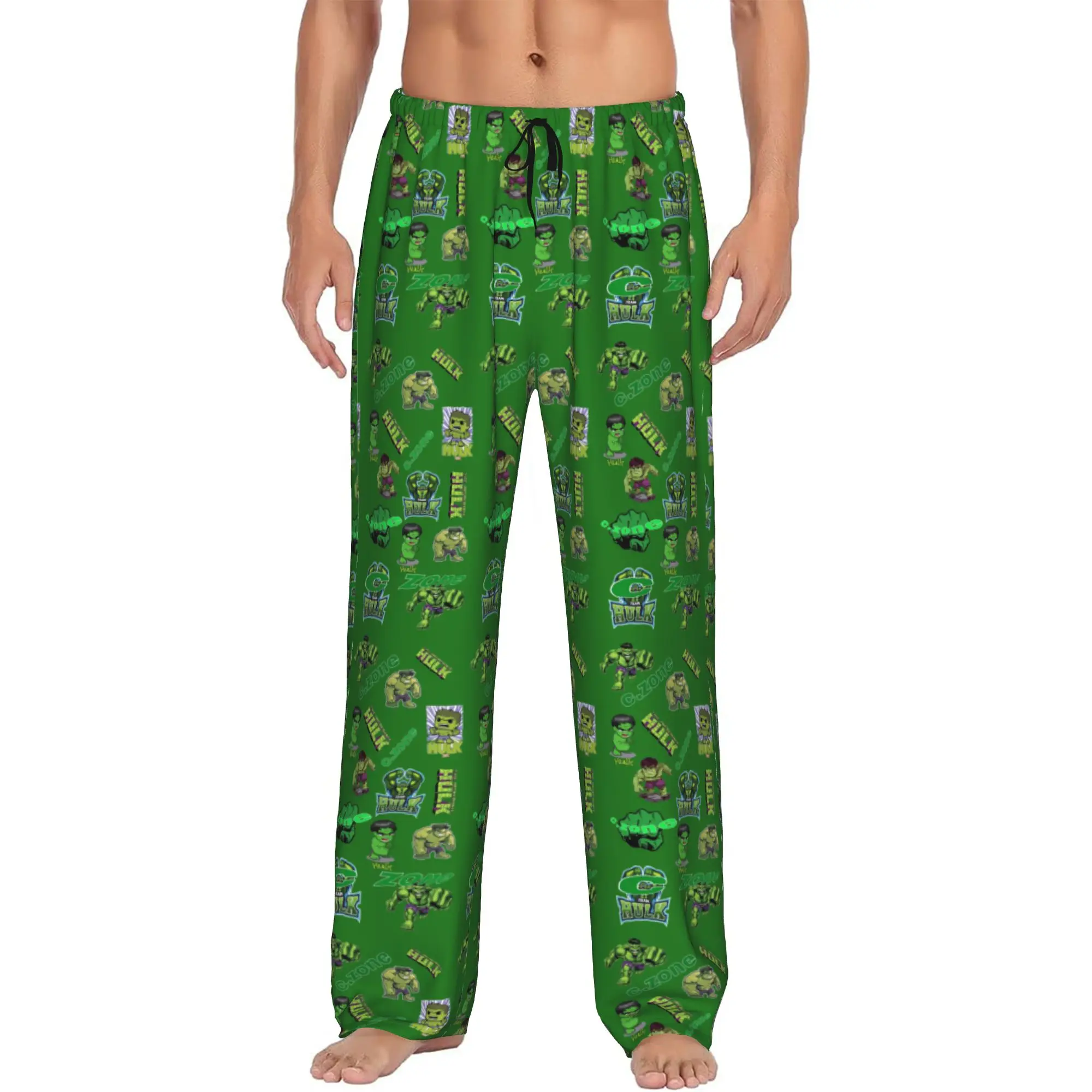 

Custom Men's H-Hulk Comic Art Pajama Pants Printed Sleep Sleepwear Bottoms with Pockets