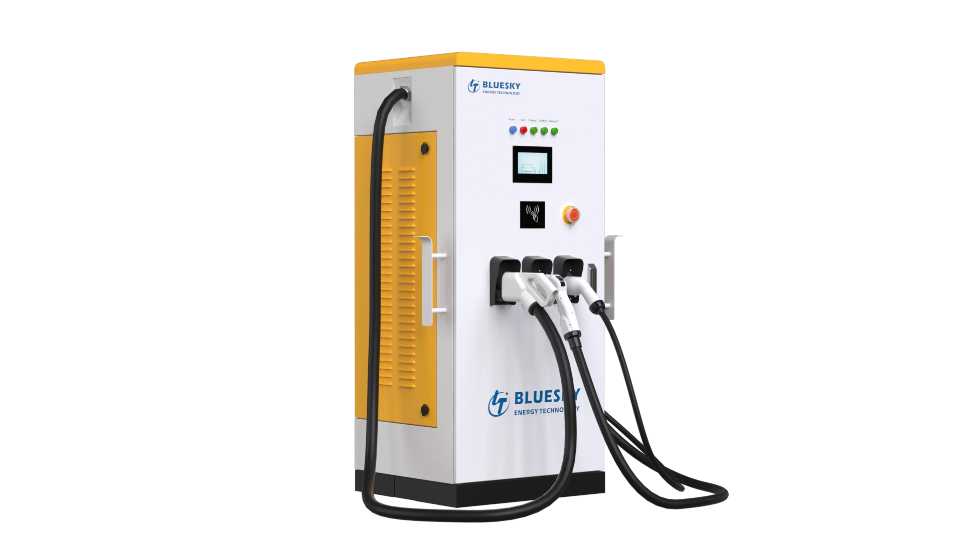 142KW DC/AC integrated Commercial EV charger Three connector CCS2&CHAdeMO&Type2 for electric vehicle