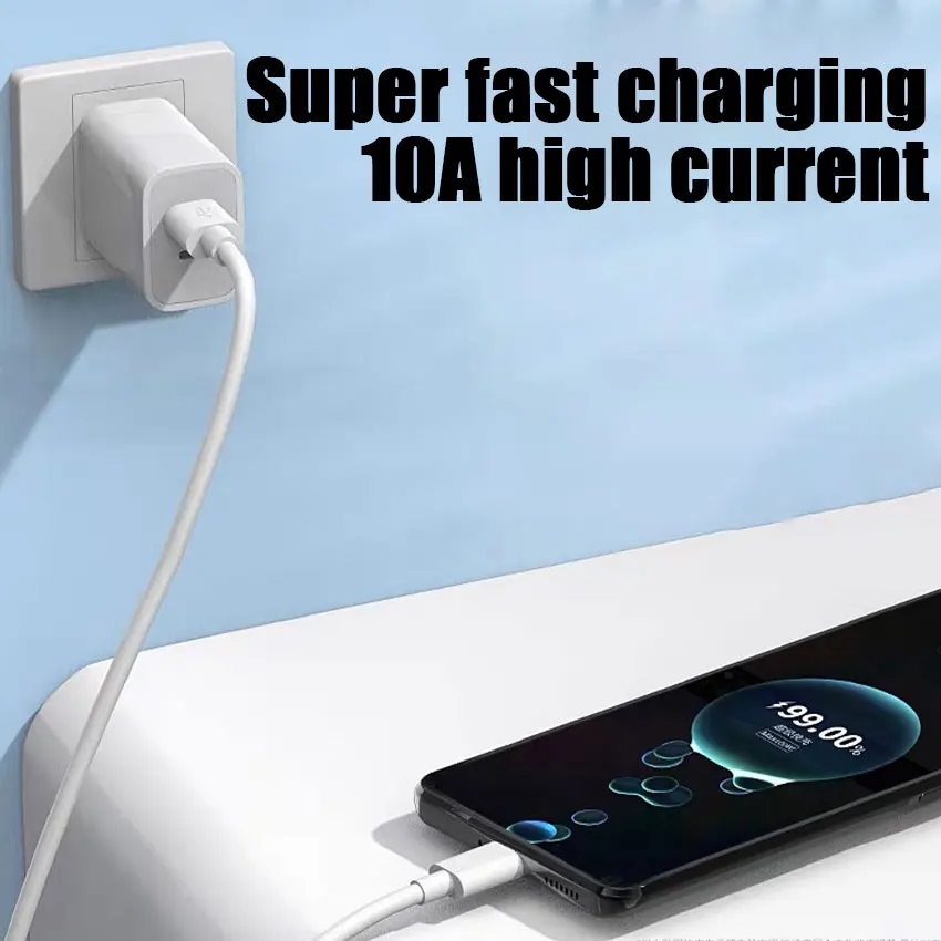 120W 10A Type C Cable Type-C Quick Charging Cable for Samsung Xiaomi Huawei USB C Mobile Phone Data Cord Fast Charge Data Cable