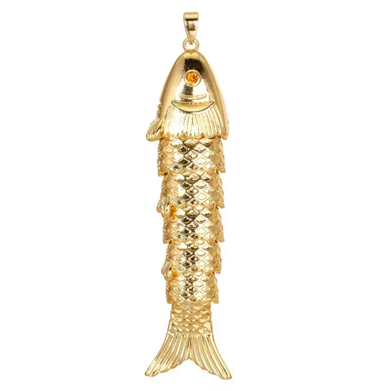 Rame Oro Reale che Conservano il Colore Galvanotecnica Koi Pesce Rosso Carpa Altalena Ciondolo Fai Da Te Bracciale Collana Orecchino Accessori