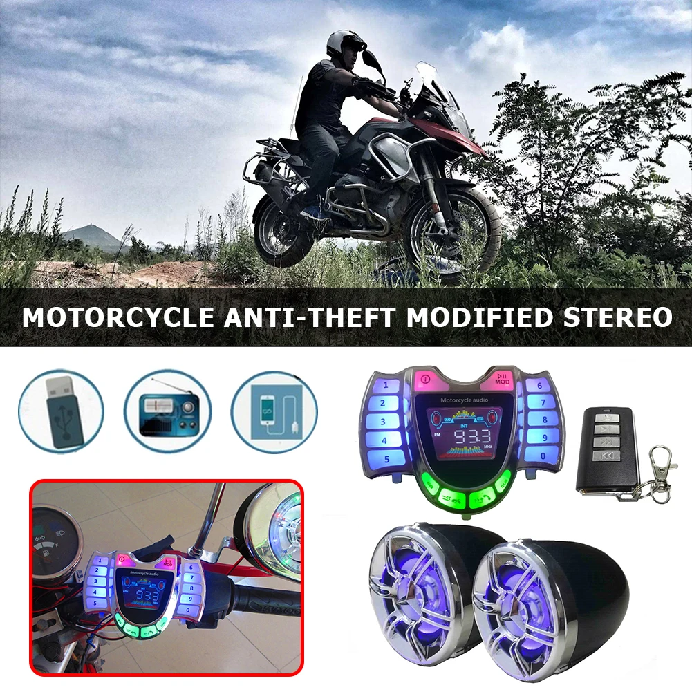 

HY-008 Motorcycle Bluetooth-compatible Speaker Audio System Handsfree TF Radio USB Charger