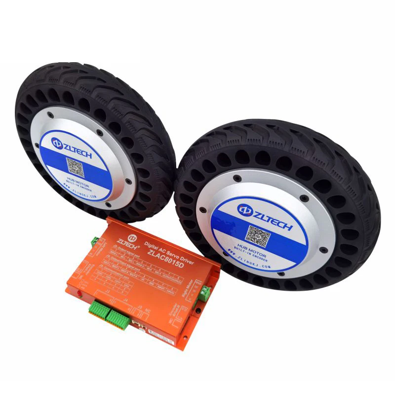 AGV 8 pollici 24V 6N.m 350W 150kg Carico Brushless DC Brushless Mozzo Ruota Servomotore e Kit Driver Con Encoder