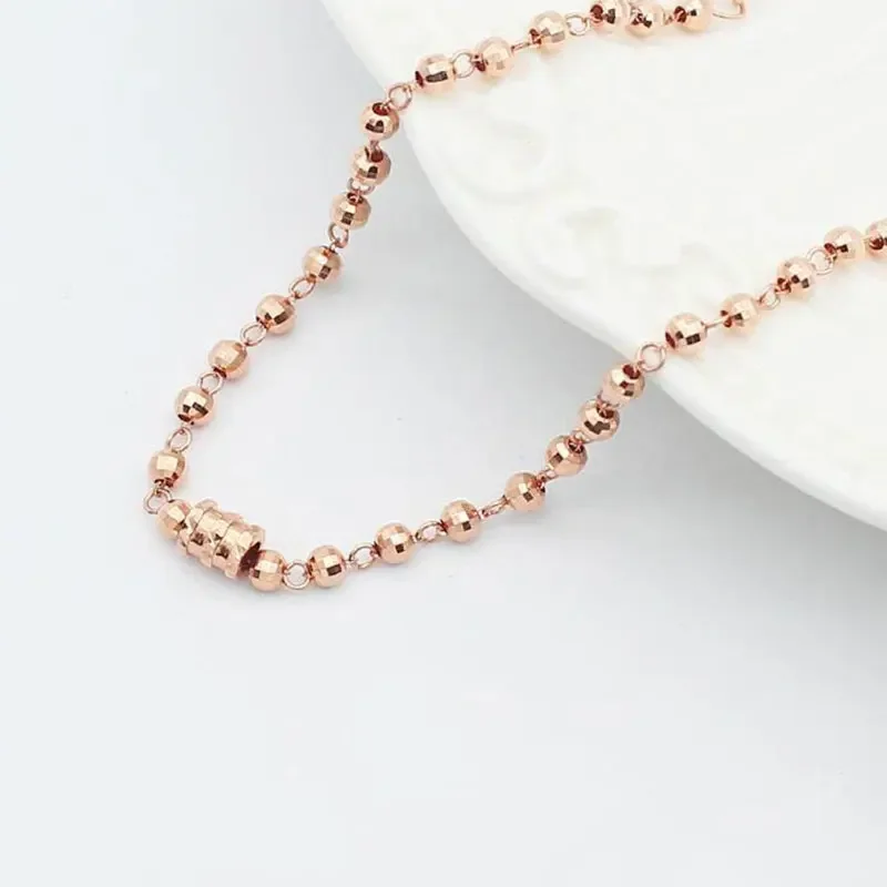 Plated 14K Rose Gold Ball Charm Bracelets for Women Fashion and Elegant New Engagement Jewelry Glamour Party