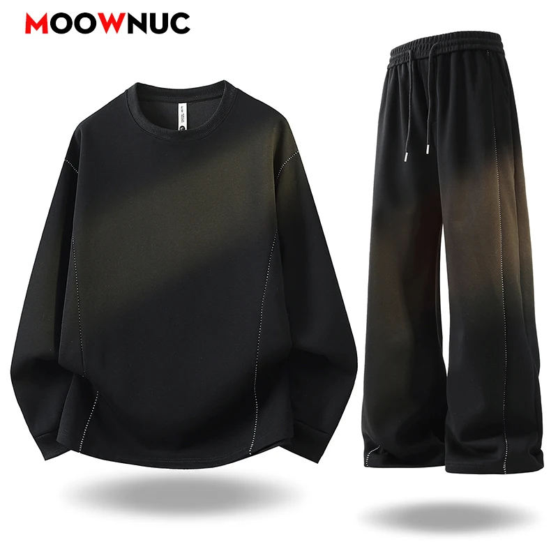 Men's Casual 2-Piece Sportswear Set Streetwear Fashion Tracksuit Hoodie And Pants Camping Beachwear Breathable Clothing New