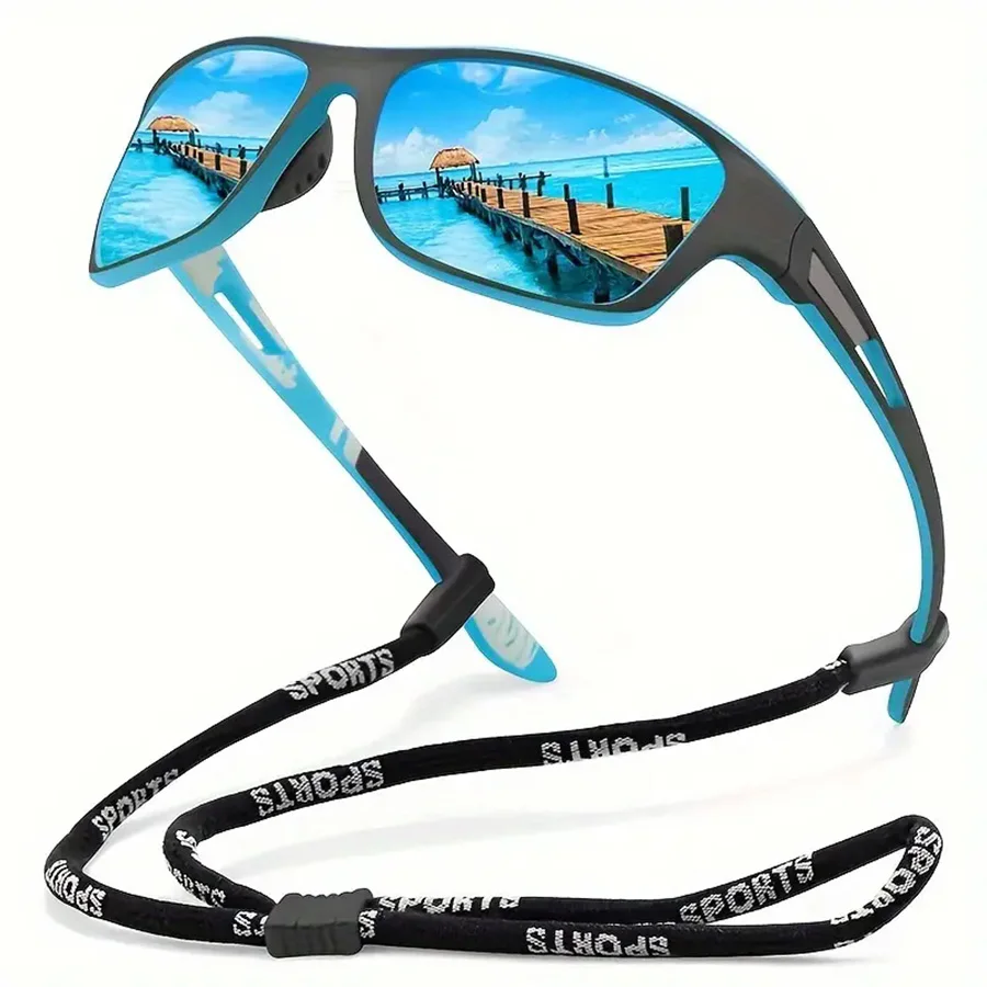 Mode Sport Sonnenbrille Mit Kette Männer Frauen Marke Designer Retro Sonnenbrille Radfahren Klettern Angeln UV400 Brillen