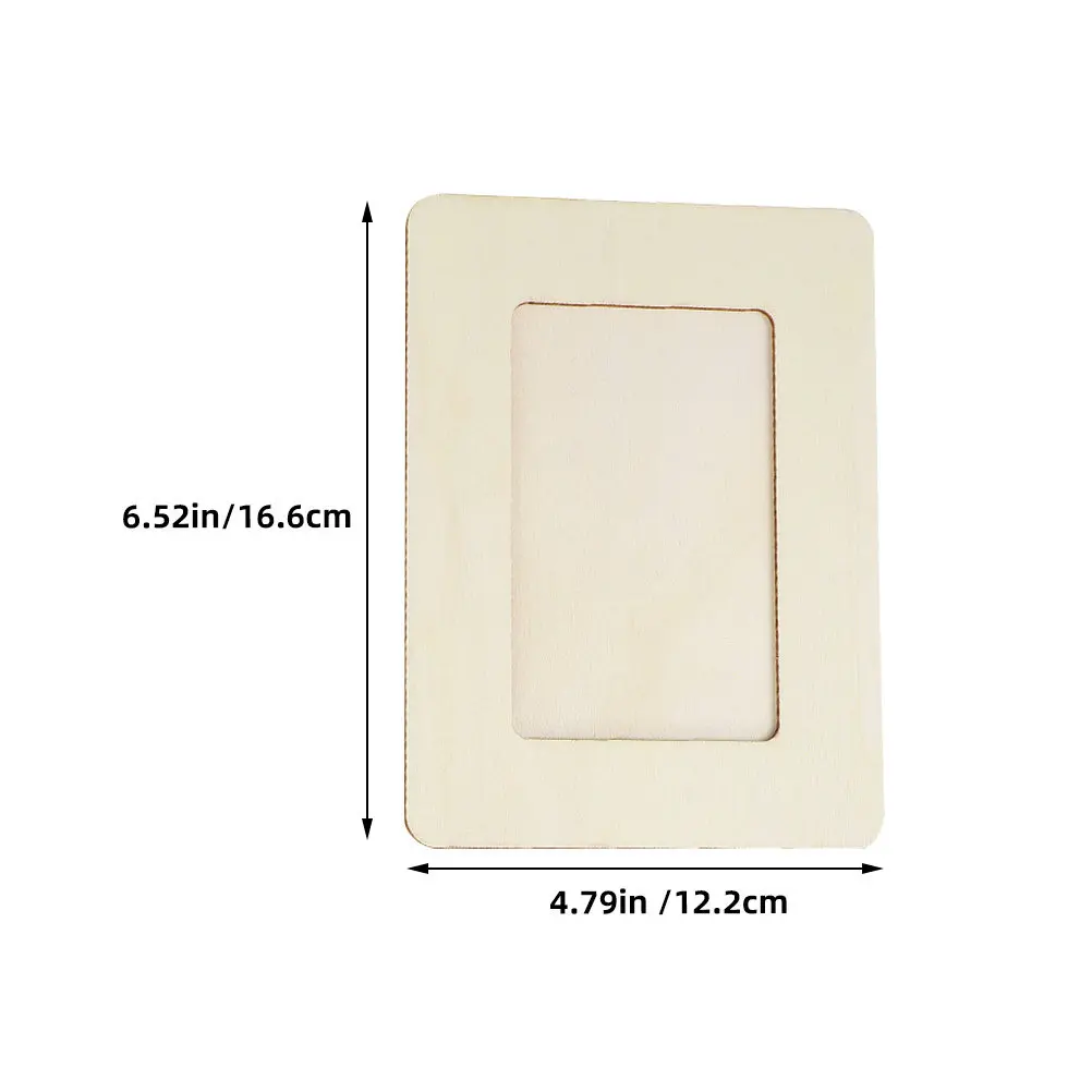 10Pcs Natural Wood Unfinished Picture Frames for DIY Crafts 6.52x4.79 Painting Display Desktop Photo Frame Family Memory Decor