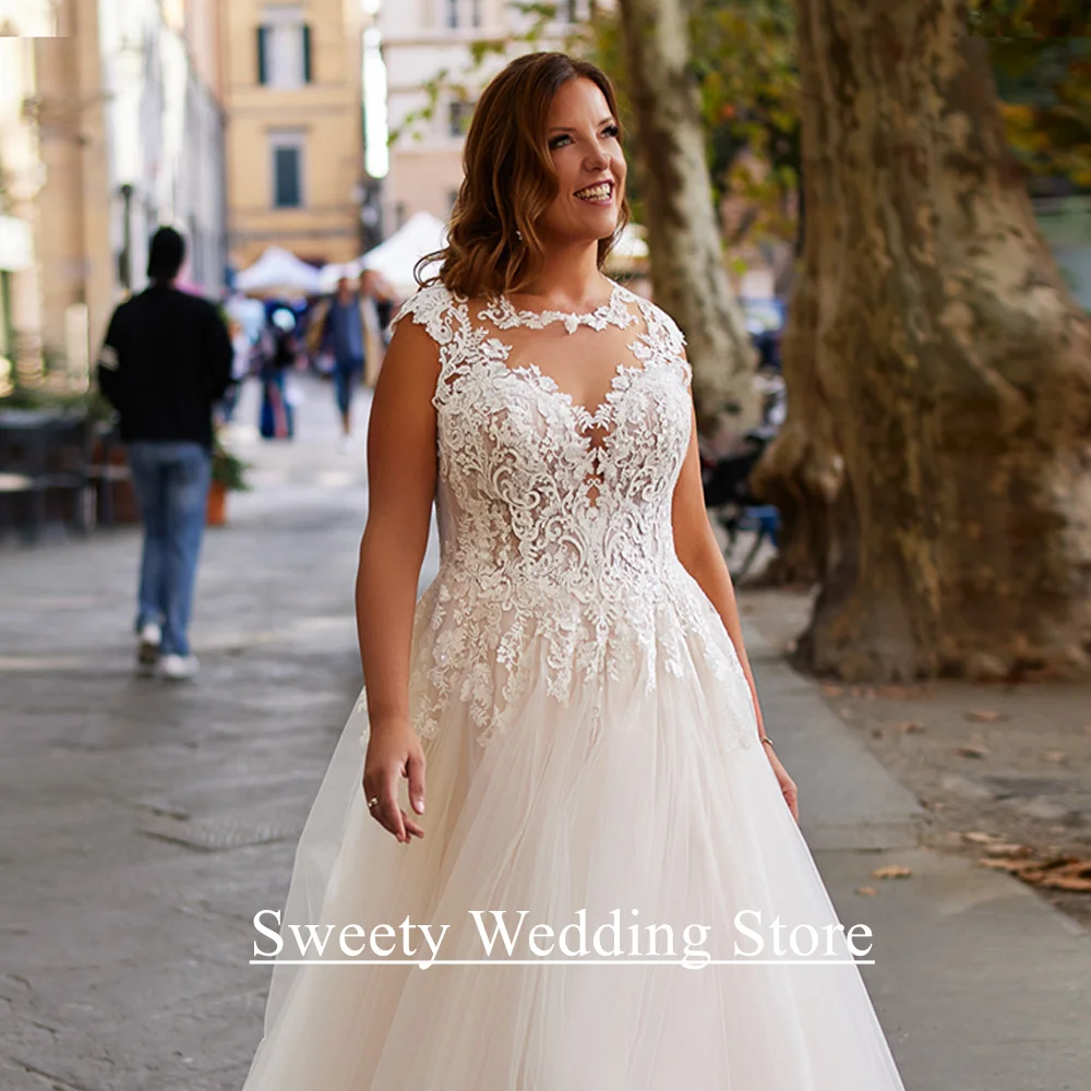 فستان الزفاف الكلاسيكي مخصص كاب الأكمام مغرفة الرقبة الدانتيل زين الاجتياح قطار عارية الذراعين مشد ثوب الزفاف Vestido Noiva