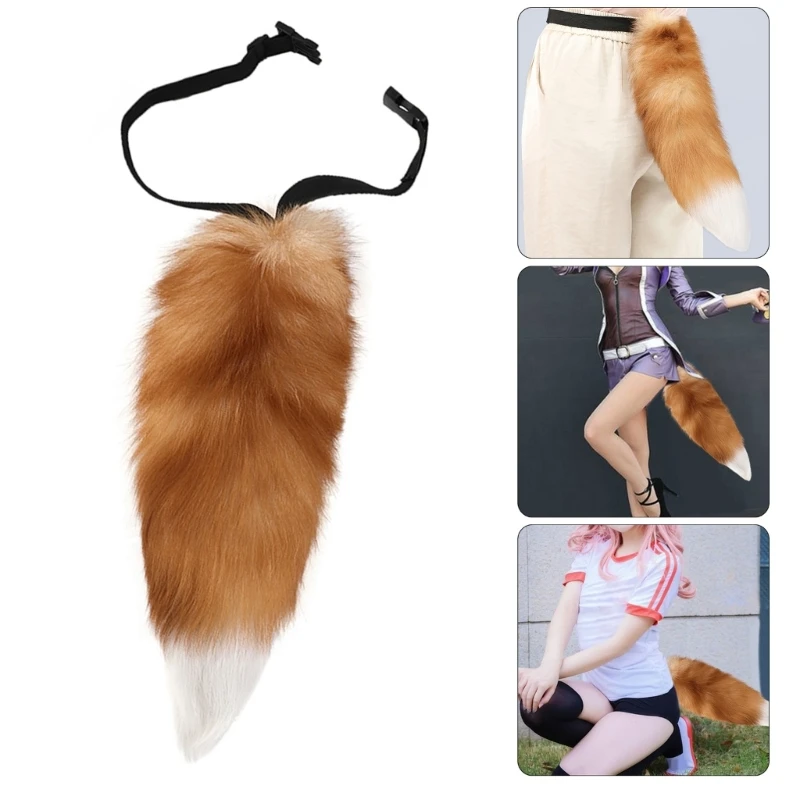 Soft Animal Tail Foxes Tail Adjustable Belt Tail Anime Cosplay Accessories images - 6