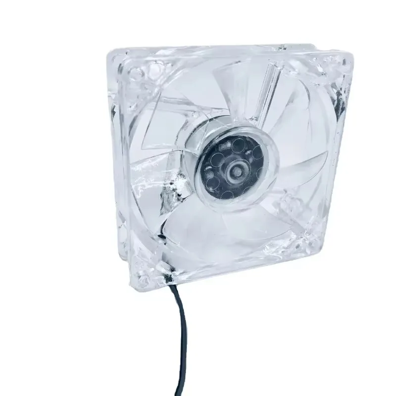 80mm Pc Computer 80mm Mute Cooling Fan with 4ea Led 8025 8cm Silent DC 12V LED Luminous Chassis Molex 4D Plug Axial Fan