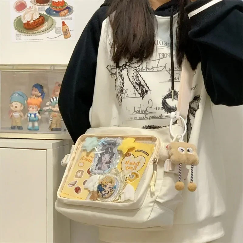 MBTI Luxury Designer Shoulder Bag for Women College Style Casual Fashion Transparent Ita Bag Large Capacity Lolita Jk Handbag image 4