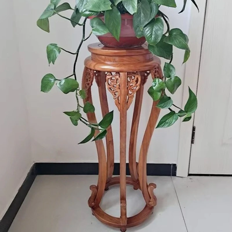 Living Room Solid Wood Plant Stand Multi-Layer FlowerPot Rack Antique Balcony Storage Shelf Indoor Floor Fish Tank Bonsai Rack