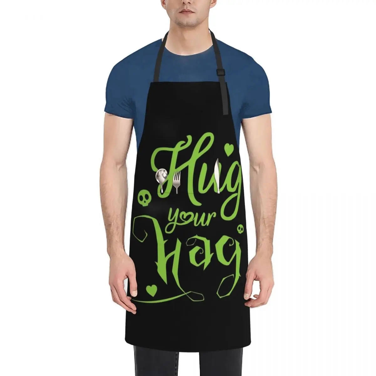 

Hug Your Hag (Green) Apron Men kitchen For Hairdresser man chef uniform painting Apron