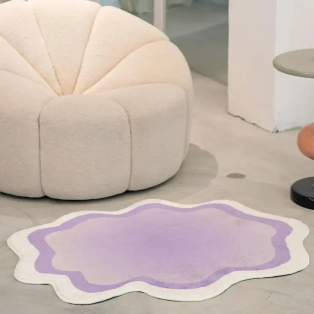VIKAMA New Anti-sheepskin Gradient Wave Ins-style Bedroom and Living Room Bedside Mirror Front Carpet