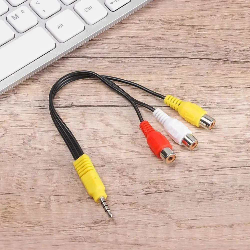 Portable 3 RCA Female RCA Cable 20cm Stereo 3.5mm to Cable 3.5mm Cable Audio Video AV