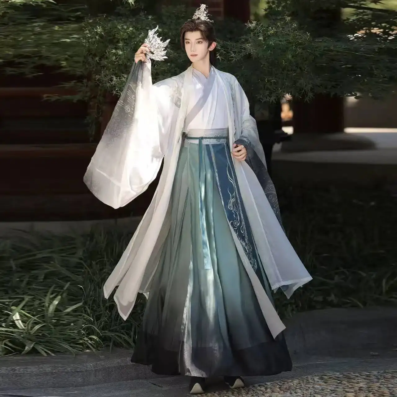 Vintage Antique Elements Hanfu Men Women Traditional Chinese Clothing Sanxingdui Robe Halloween TV Martial Wuxia Cosplay Costume view 4
