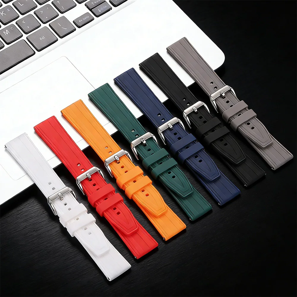 

Rubber Watch Strap 20mm 22mm Silicone Watch Band Universal Waterproof Fast Release Bracelet Comfortable Sports Women Men Belt