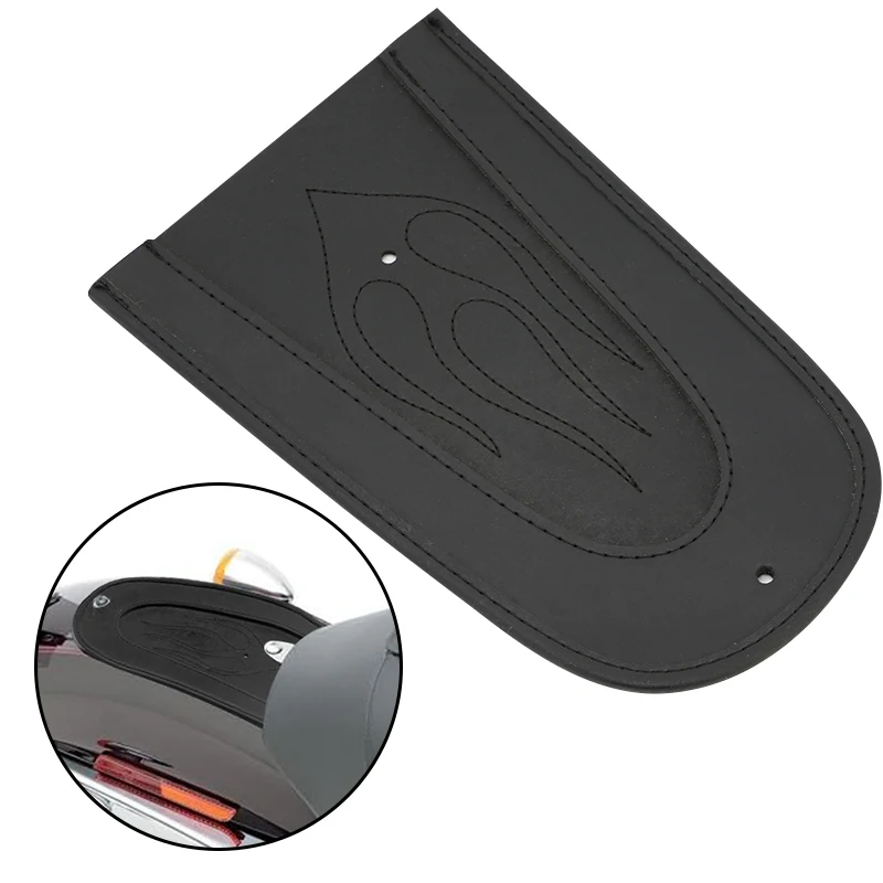 

PU Leather Black Motorcycle Rear Fender Flame Stitch Bib Cover Pad Fit For Harley Sportster 883 1200 2004-up