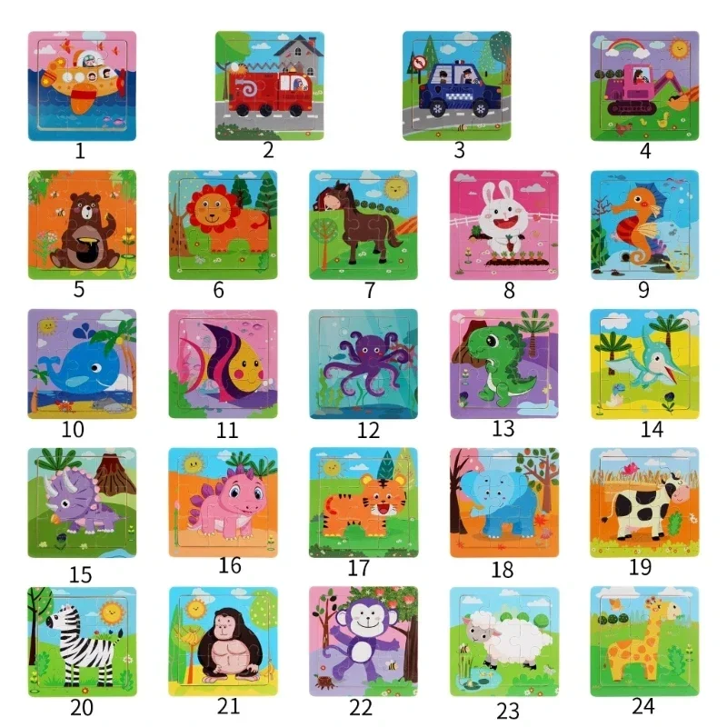 Educazione prescolare Puzzle educativo giocattolo adorabile cartone animato animale Puzzle bambini per bambini dell'asilo bambino