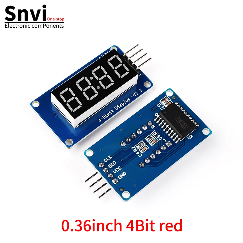 Snvi TM1637 4-Bit MAX7219 8-Bit Digitales LED-Anzeigemodul 7-Segment 0,36 Zoll Uhr Rote Anodenröhre Vierfach-Serieller Treiber – Detail 1