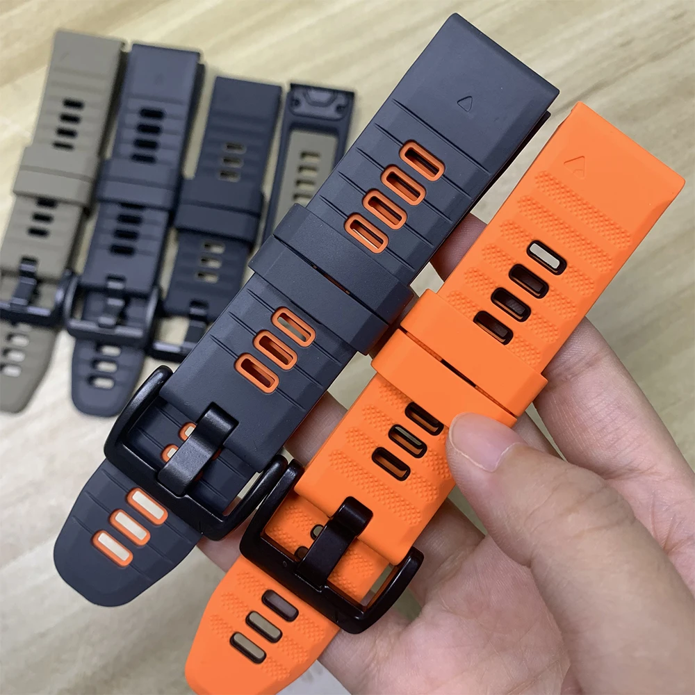 Official Sport WatchBand 22/26mm For Garmin Fenix 8 9Pro 47mm 51mm 7 7X Solar 6 6X/Enduro/Epix/Tactix8/970 Rubber QuickFit Strap