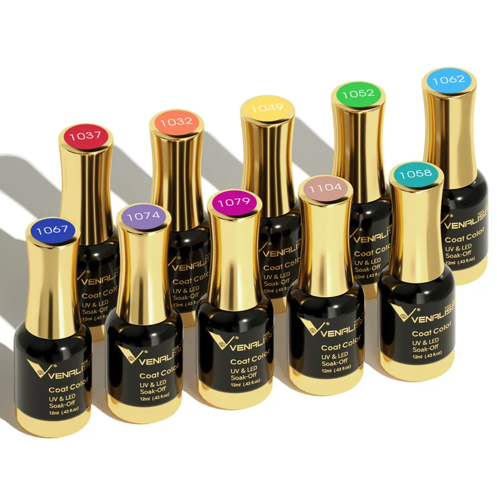 VENALISA – ensemble complet de vernis Gel pour Salon de manucure, Kits de vernis Gel d'occasion, Palette de couleurs de luxe, paillettes brillantes, à tremper, 120 pièces x 12ml