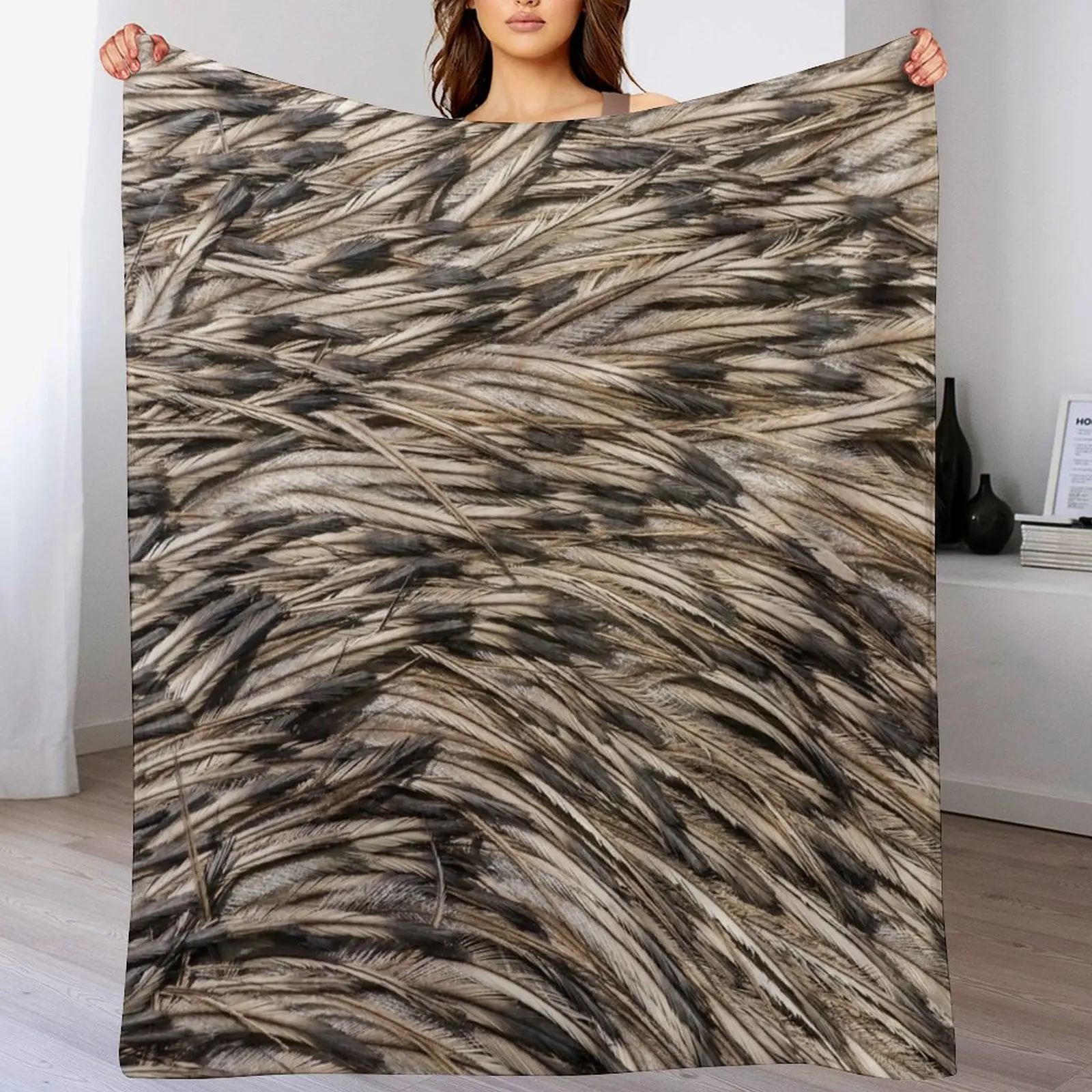 Australian Emu feather|Bird Feathers|Australian Bird Throw Blanket Decorative Throw Winter beds halloween Blankets