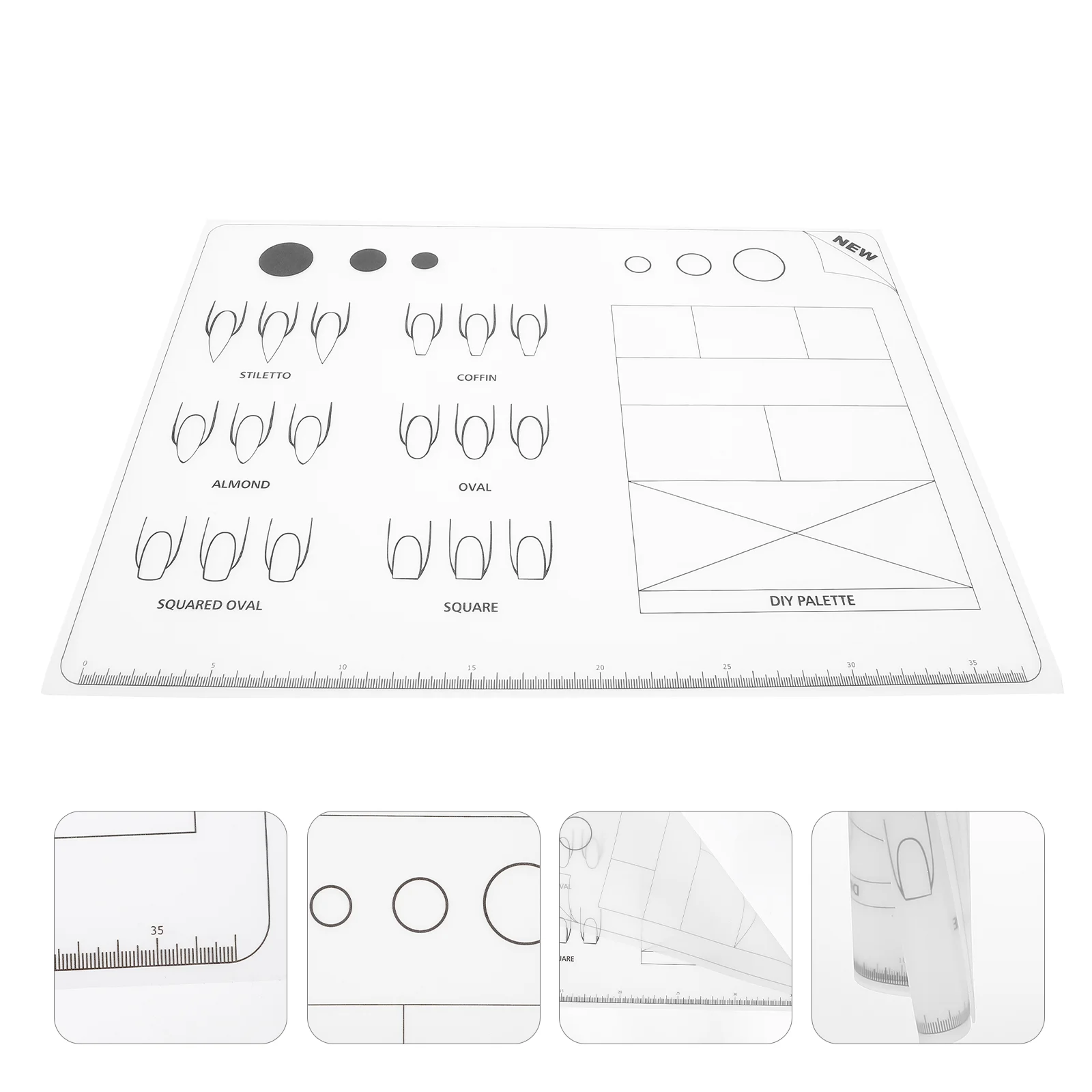 

Nail Coloring Pad Supplies Acrylic Mat Practice Trainer Template Silica Gel Silicone Training Work