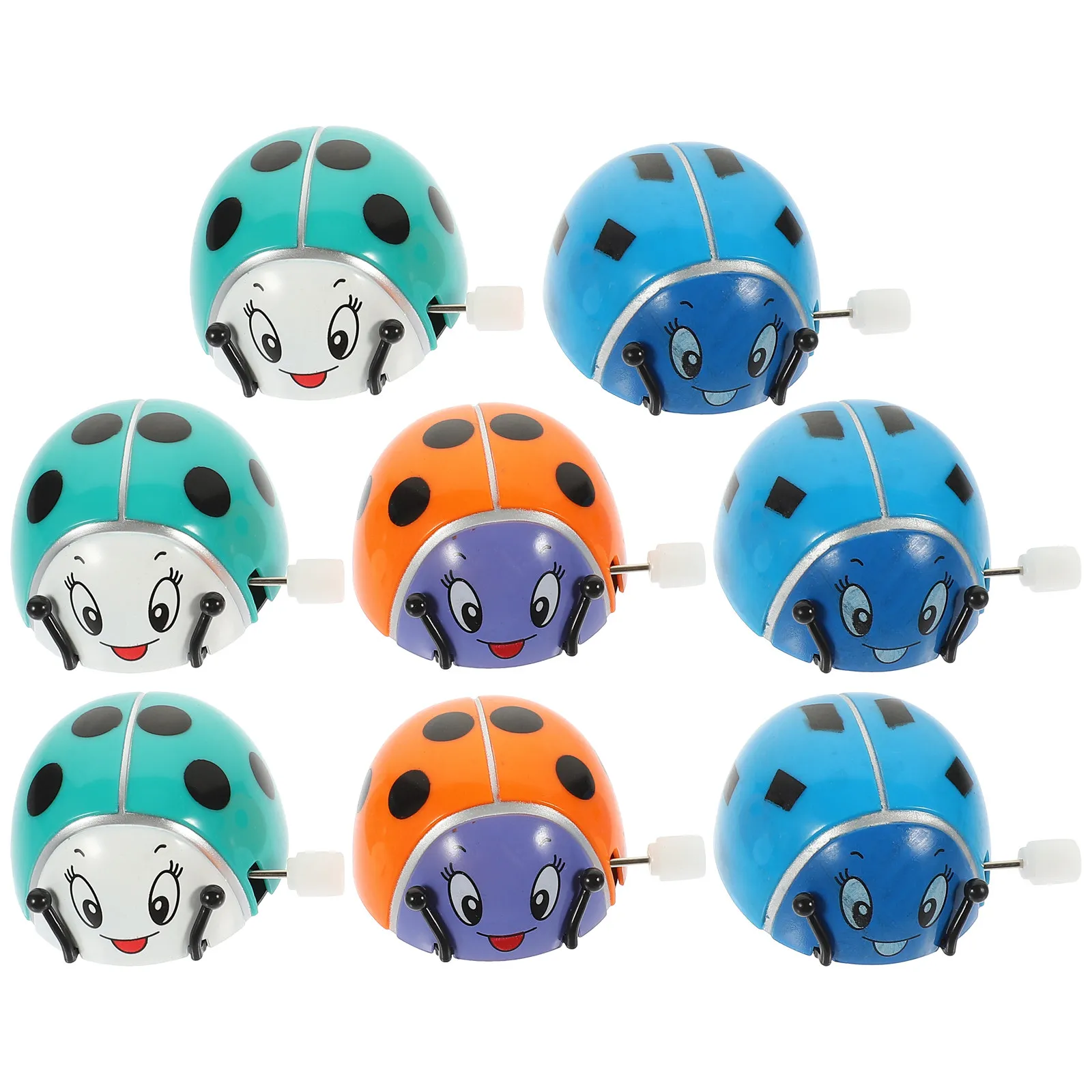 8 Pcs Kids Toys Adorable Ladybird Models Cartoon Wind up Animal Clockwork Animals