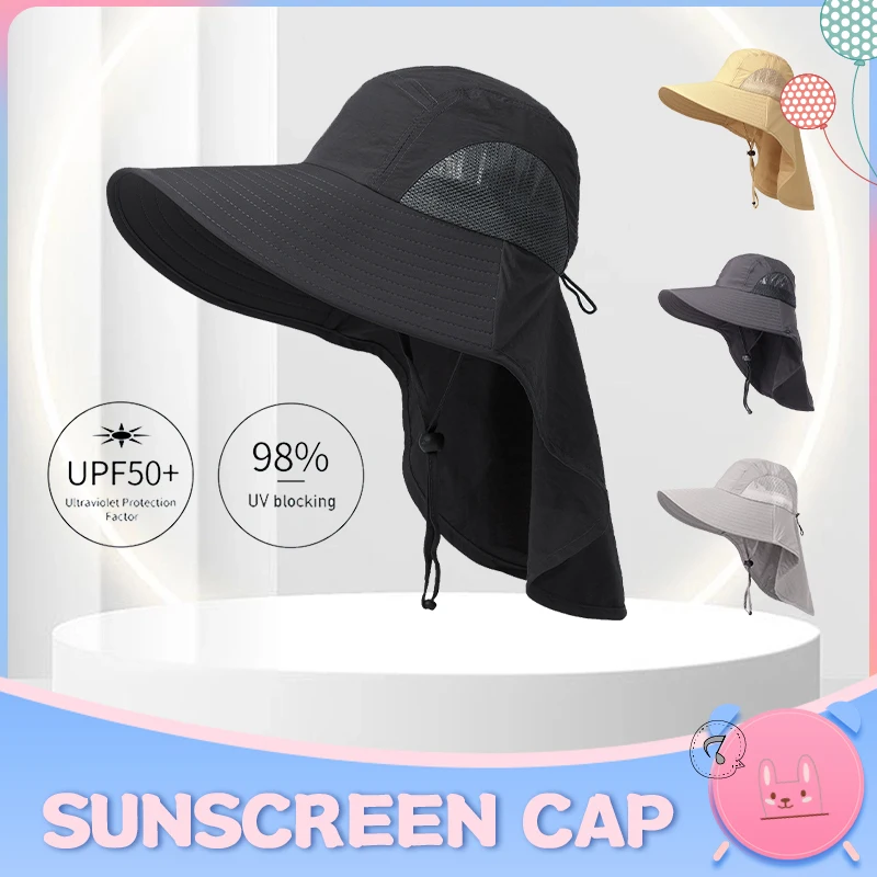 

Beach Hat Fisherman Bucket Hats Summer Female Shading Summer Sun Hats UV Protection Outdoor Sunscreen Hunting Fishing Cap