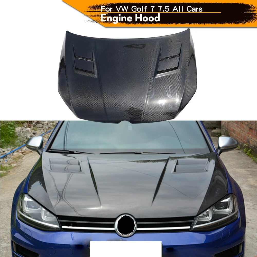 Carbon Fiber Engine Hood Bonnet for Volkswagen VW MK7 MK7.5 Golf 7 7.5 R20 Rline 2014 - 2019 Carbon Engine Hood