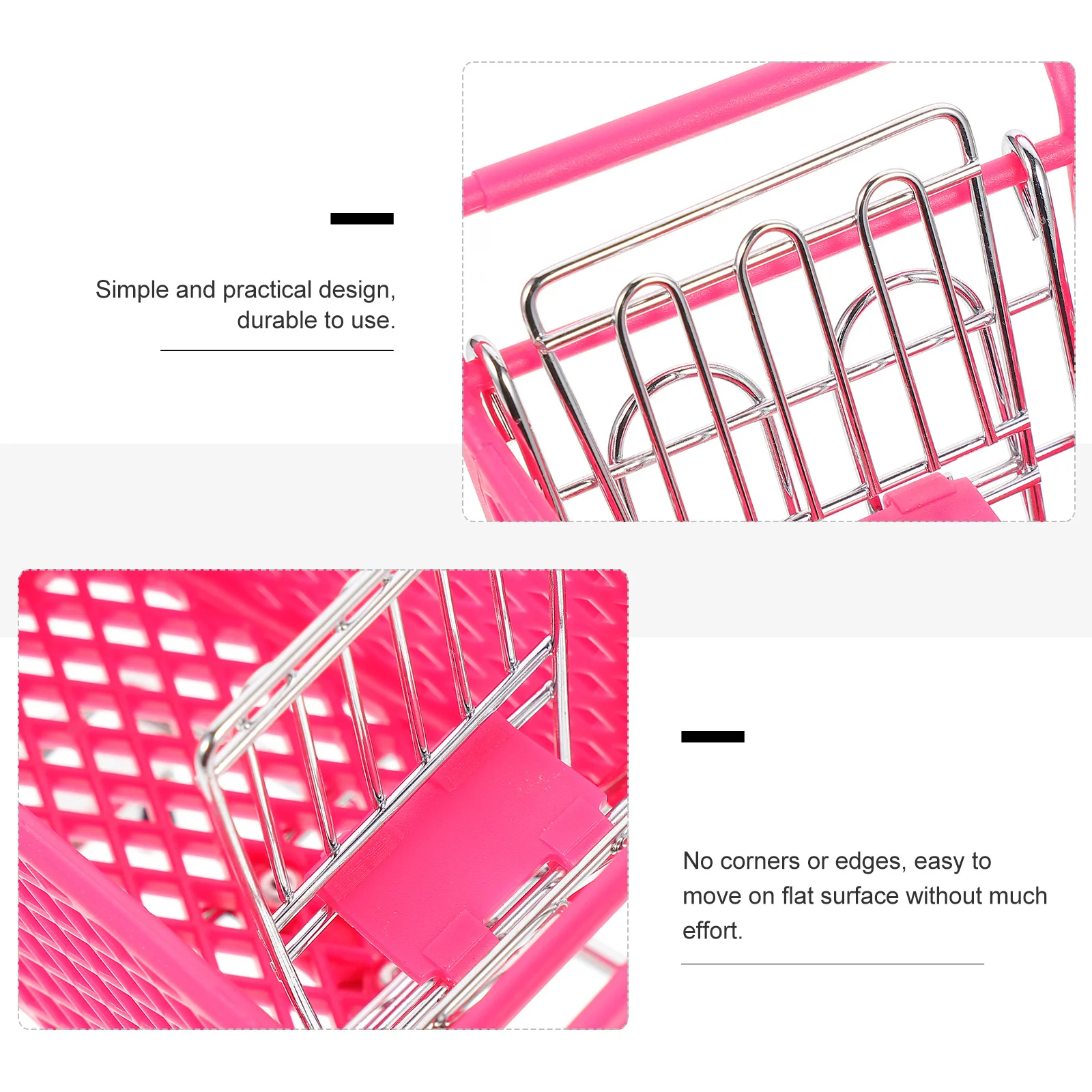 

Mini Shopping Cart Iron Storage Basket Desktop Organizer Random Color Creative Metal Craft Utility Cart Tool For Table