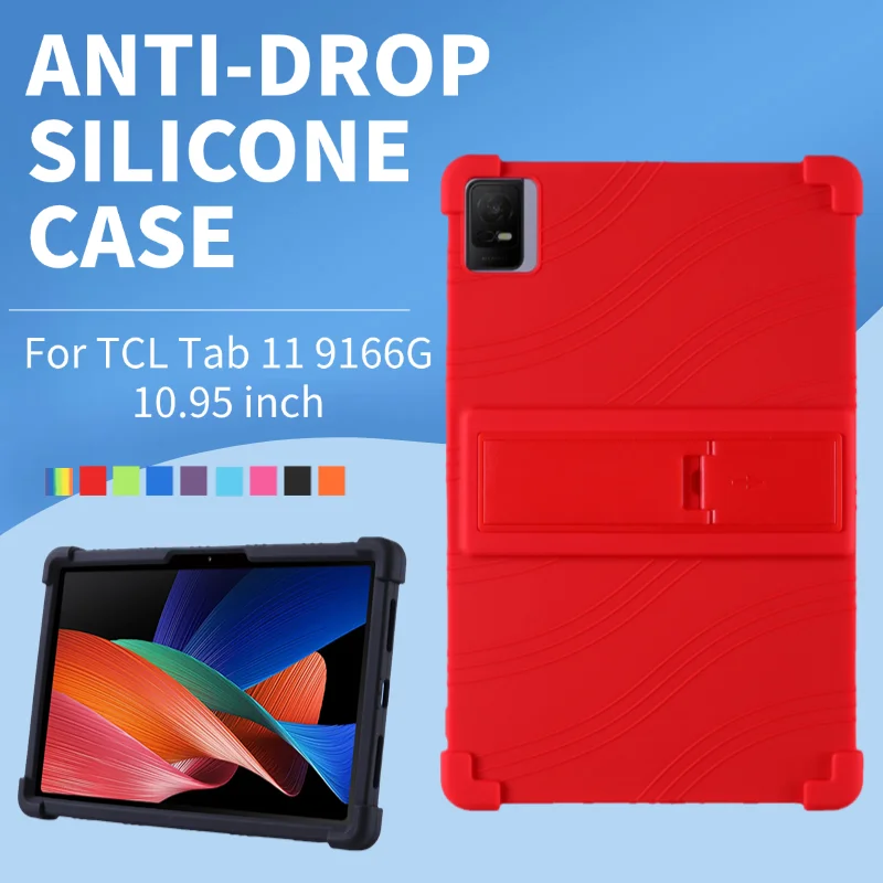 

Для TCL Tab 11 9166G NxtPaper 10,95 дюйма, мягкая силиконовая подставка, регулируемый чехол для планшета, совместимый с 9466X