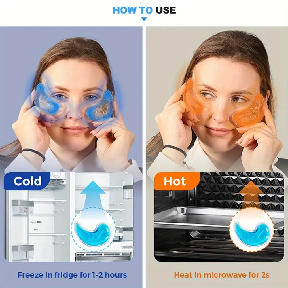 2 stuks ooglapjes voor gezwollen ogen, herbruikbare ijsgel oogkussen koeling ooglapje warm koud oogmasker/perfect cadeau voor verjaardag/kerstmis