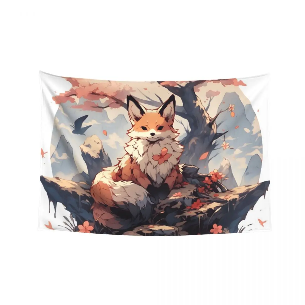 

Japanese Fox Kitsune Tapestry Wall Hanging Wall Room Design Home Decorations Tapestry