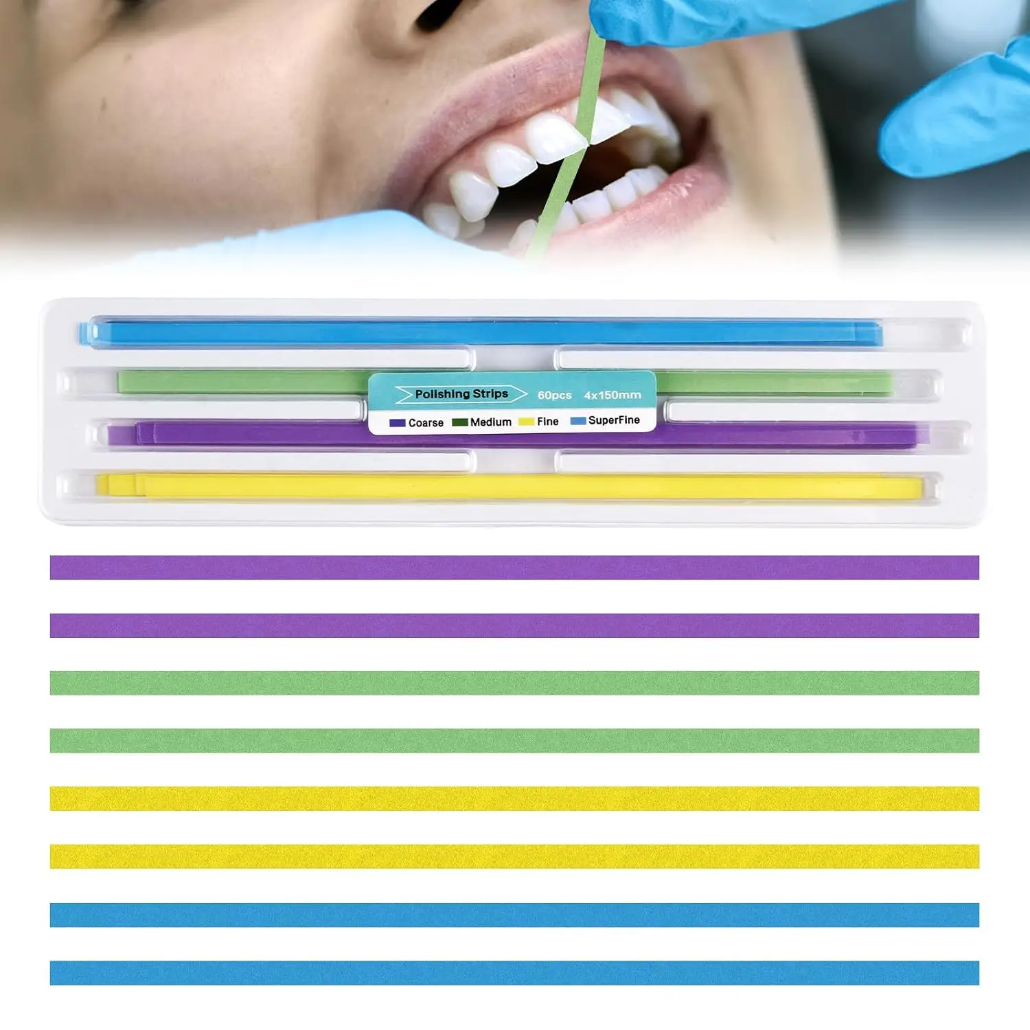 Dental Polishing Strip Kit Resin Tooth Interdental Finishing Abrasive Strip Tool for Dentist Restoration Polishing Materials
