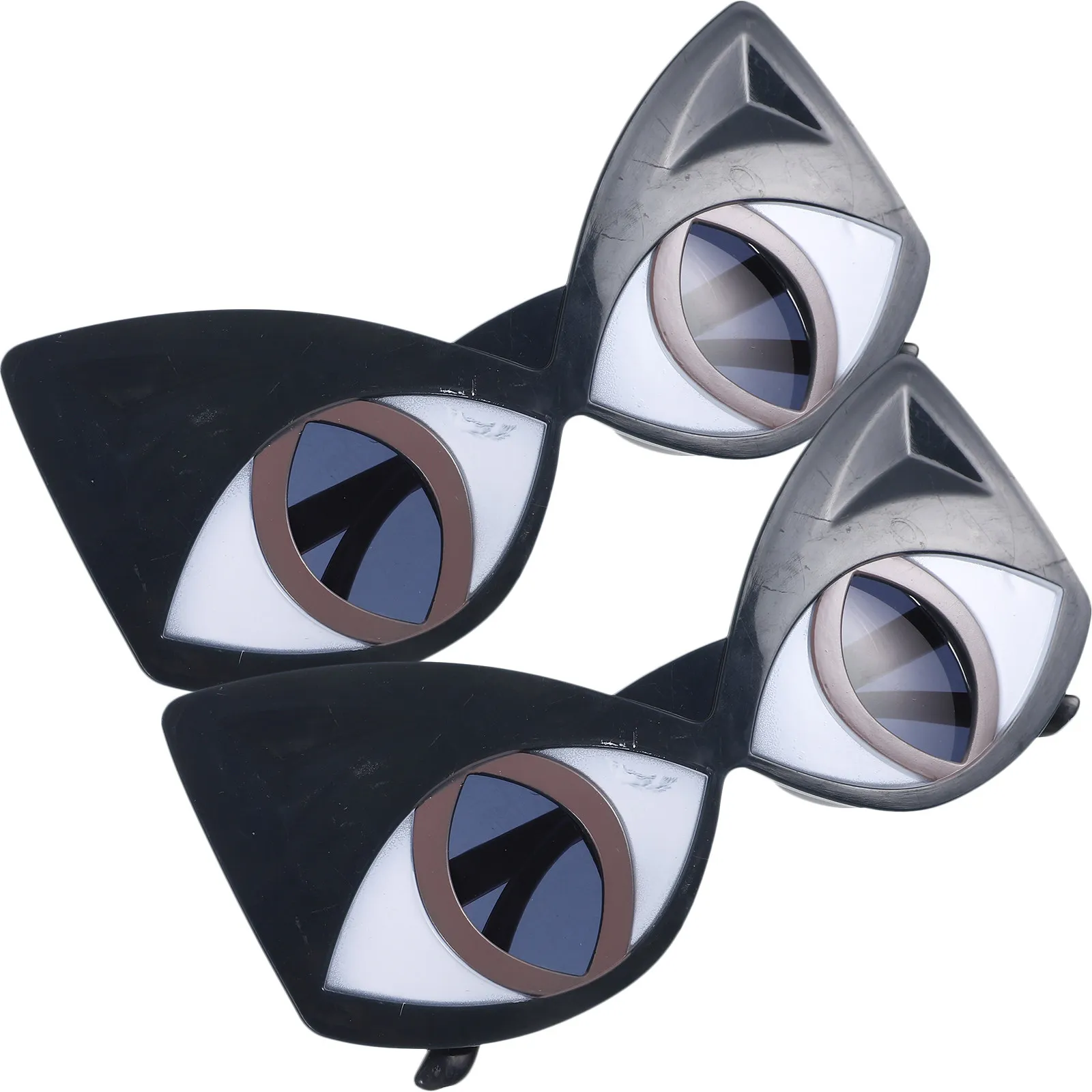 

2Pairs Cat Eye Glasses Novel Oversized Adorable Chic Party Photo Props Funny Eye-Catching Sunglasses Adorable Sunglasses