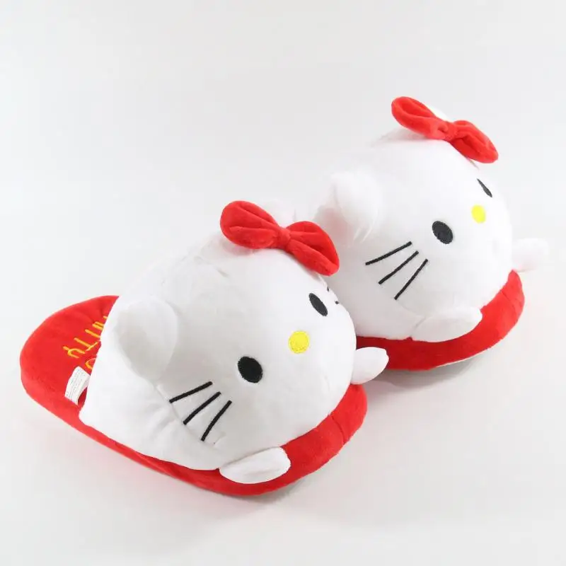 Sanrio Hello Kitty Cartoon Plush Cotton Slipper Fashion Casual Shoe Kawaii Anime Soft Stuffed Animal Doll Couple Warm Home Shoes