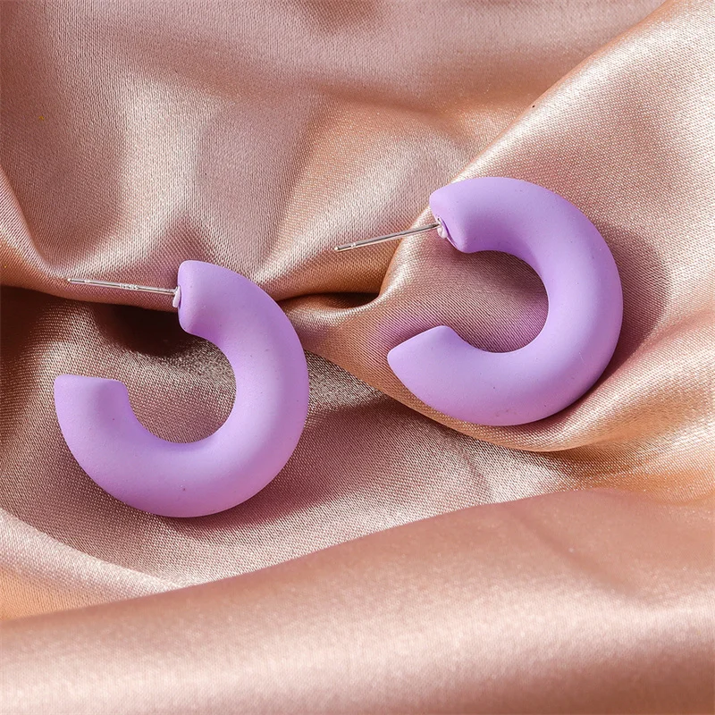 Aihua Koreanische Einfache Große Runde Hoop Ohrringe Für Frauen Bunte Geometrische Kunststoff Übertrieben Ohrring Trendy Ohrringe Schmuck – Detail 29