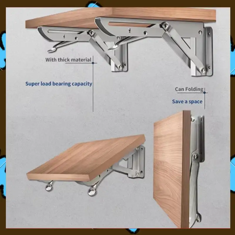 Promotion! Stainless Steel Folding Angle Bracket Triangle Shelf Heavy Support Adjustable Wall Mounted Stand