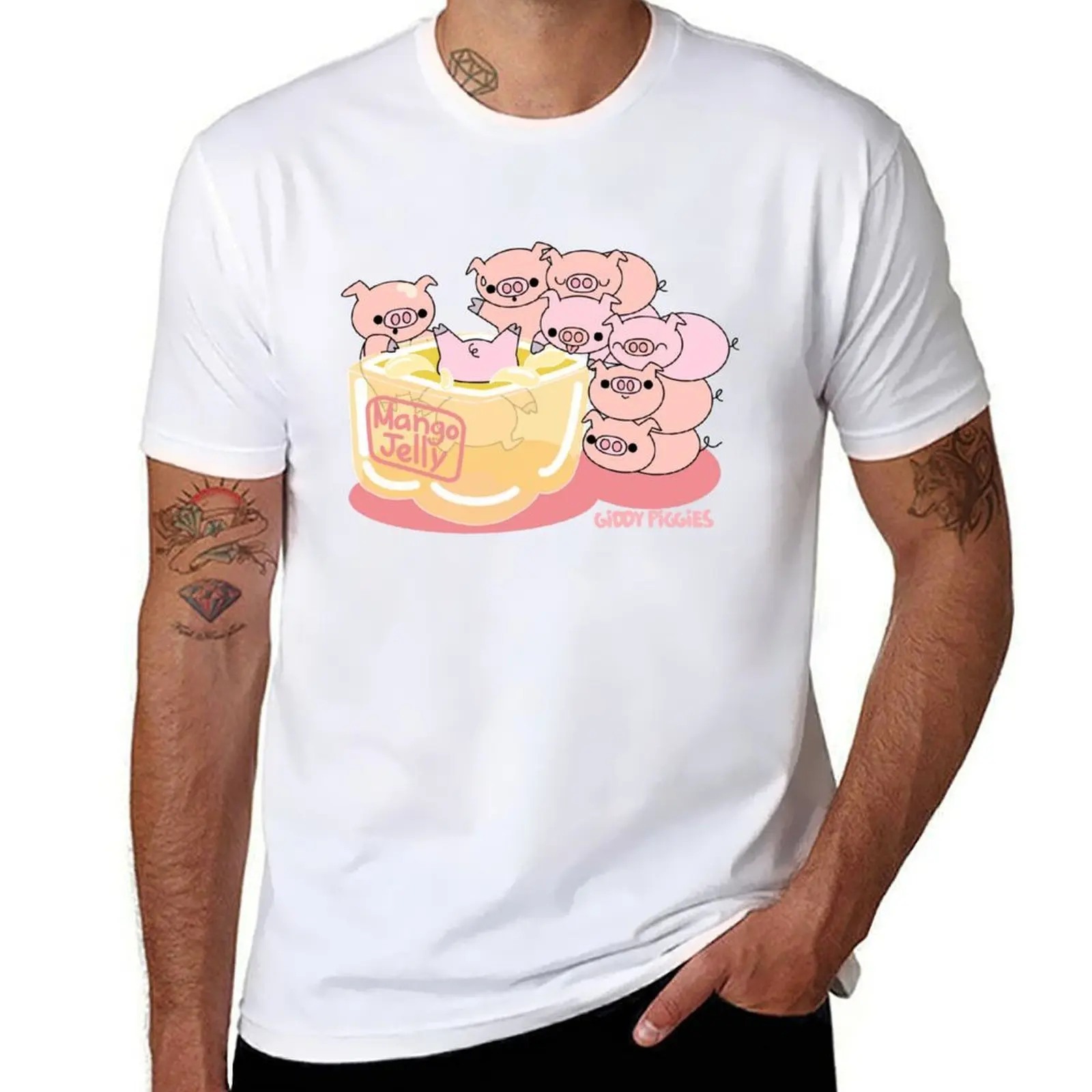 

The Giddy Piggies Eat Mango Jelly T-Shirt t shirts for man cotton soft t shirts for man graphic funny T-Shirt