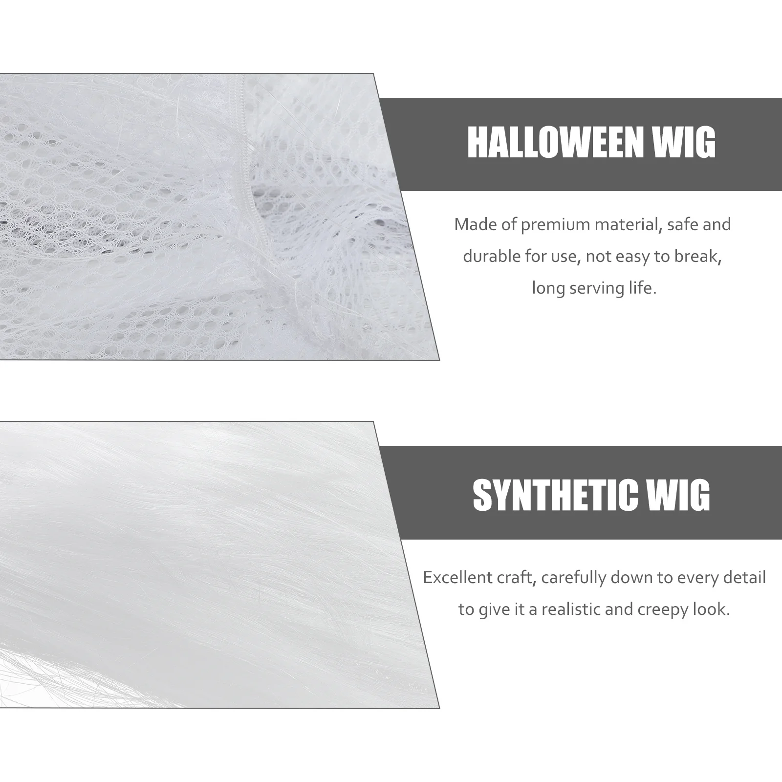 Yama Ghost – cheveux synthétiques longs et effrayants, blanc, pour Halloween, Cosplay, fête, mascarade, accessoire de Costume pour femmes et hommes