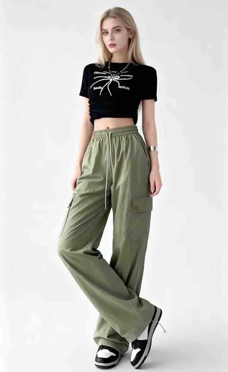 

Брюки-карго женские быстросохнущие летние быстросохнущие из полиэстера с полосками для похудения спортивные капри с эластичной резинкой на талии универсальные карманные пряные брюки