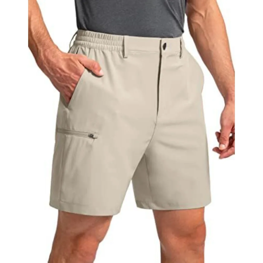 2026Men's Shorts with 6 Pockets Elastic Quick-Drying Hiking Work Formal Shorts 8012