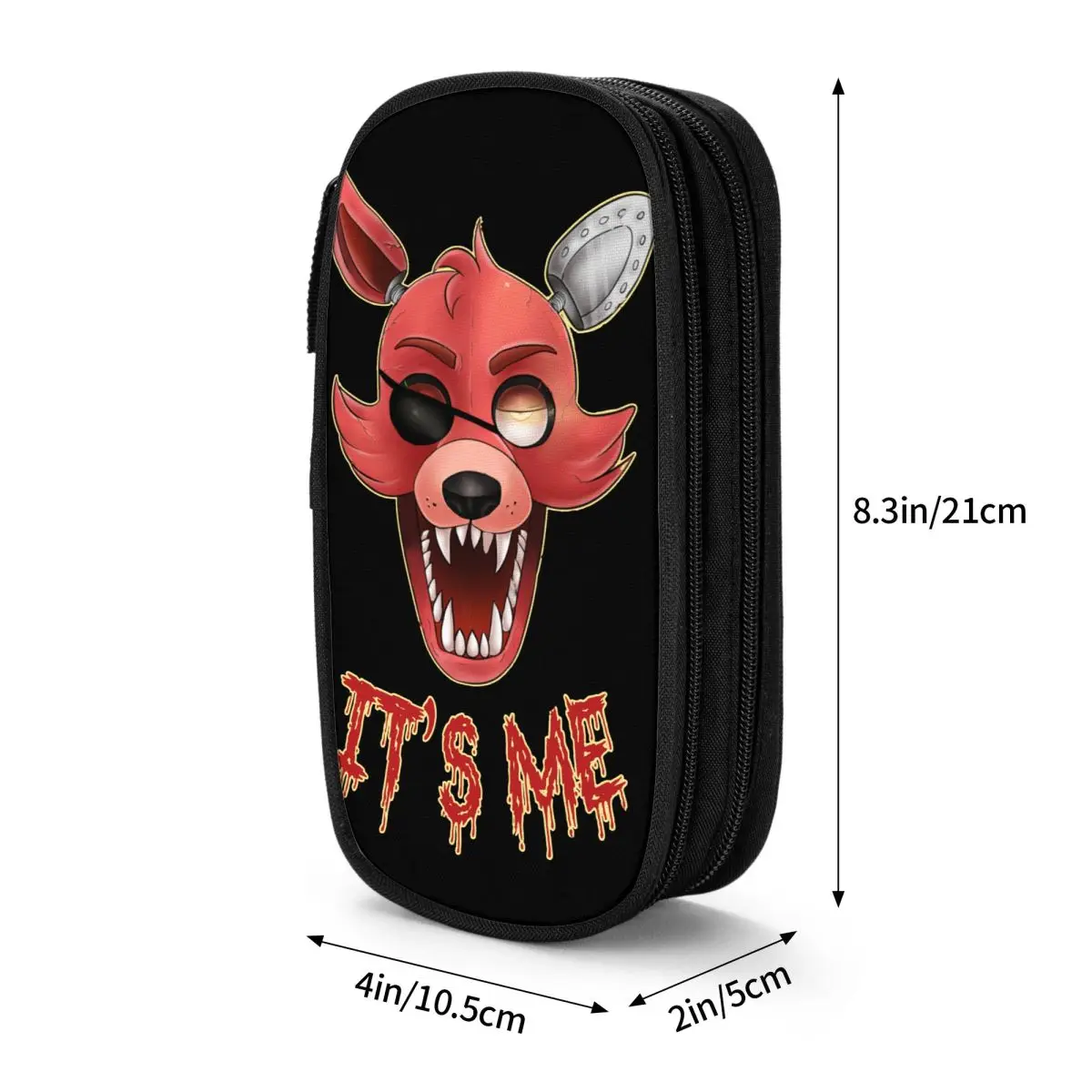 Foxy it\'s Me astuccio Fashion Fnaf Nightmare Game Pen Box Bags studente Large Storage studenti School Zipper Pencil Pouch