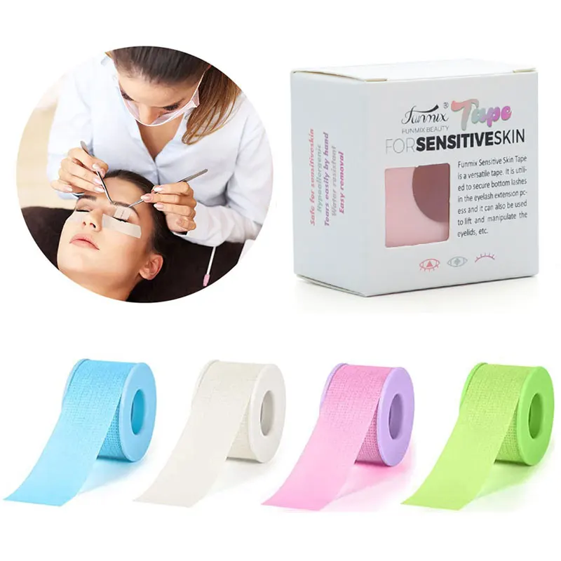 Nastro per estensione ciglia in gel di silicone sotto toppe per cuscinetti per gli occhi Strumento per ciglia per trucco con nastro per pelle microporoso resistente e sensibile traspirante
