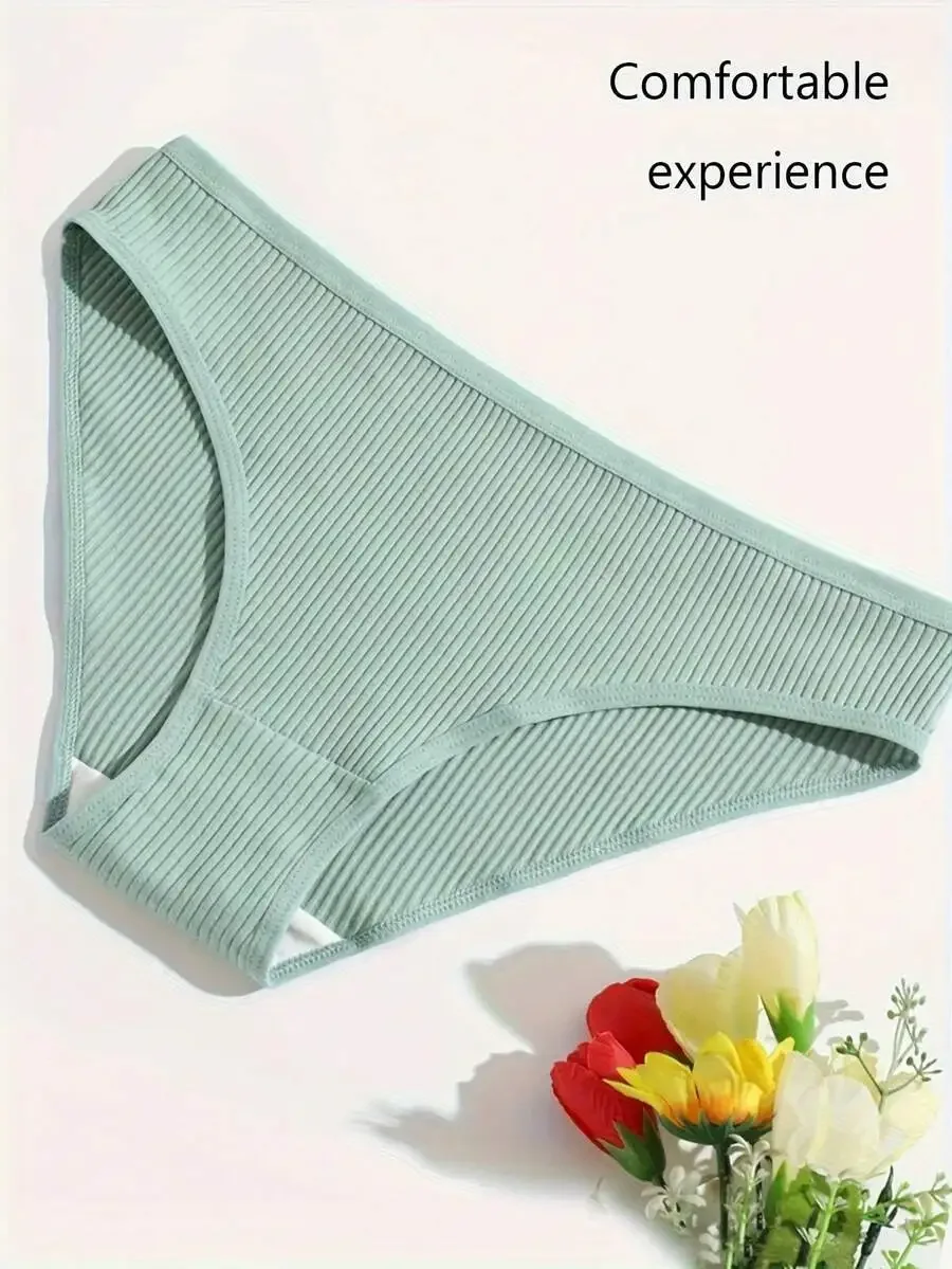 

Mid-Rise Women’s Ribbed Cotton Blend Briefs – Seamless, Moisture-Wicking, No-Ride Up Comfort Fit