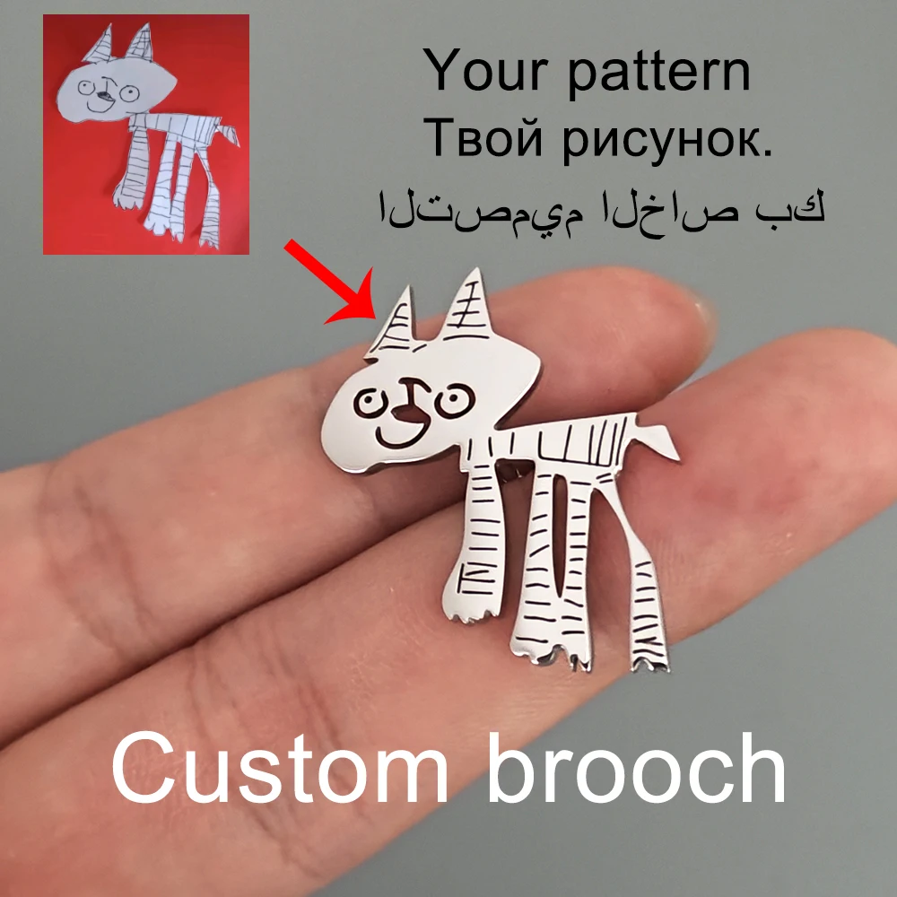 Personalized Customized Stainless Steel Pattern Brooch, Company Logo, Children's Painting, Animal Patterns And Other Badges