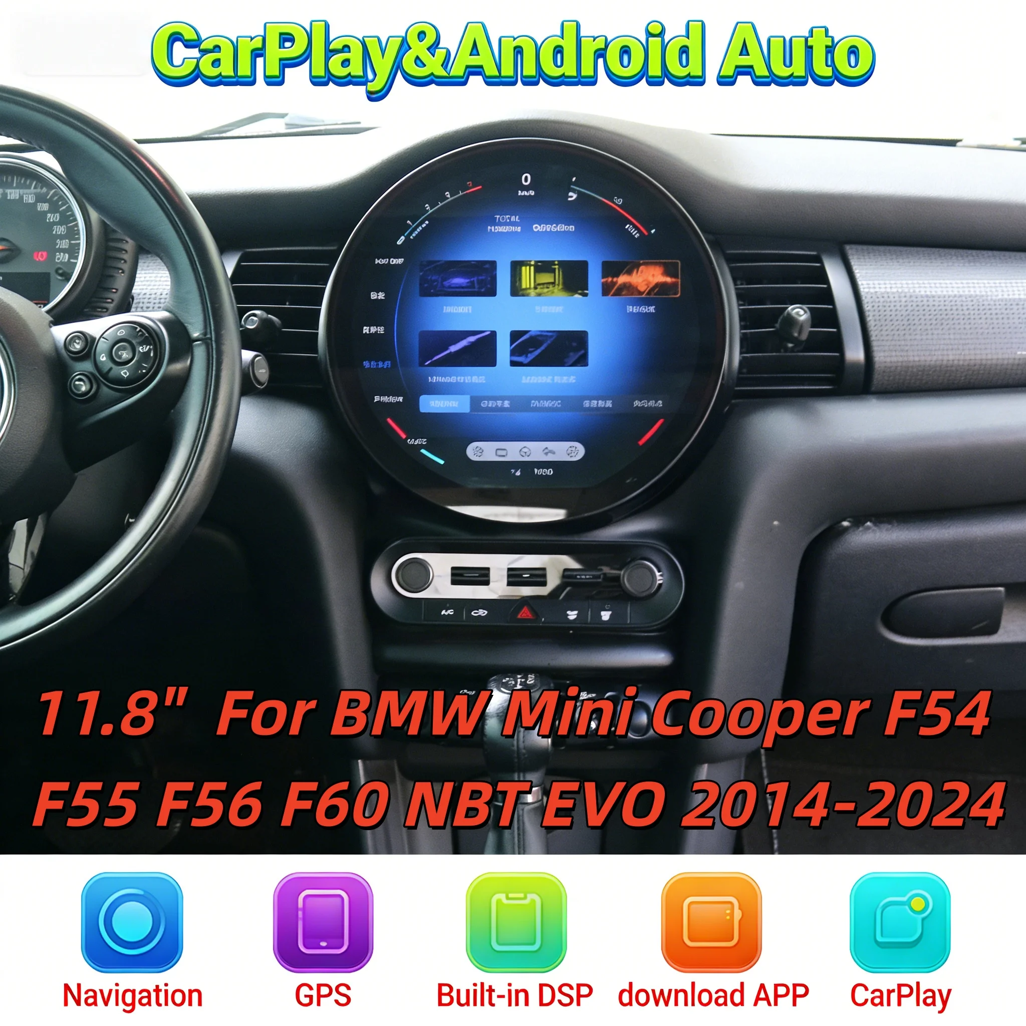 

Support NBT EVO Android Multimedia Player 4G For BMW Mini Cooper F54 F55 F56 F60 2014-2024 Radio Carplay Stereo GPS 11.8 inch